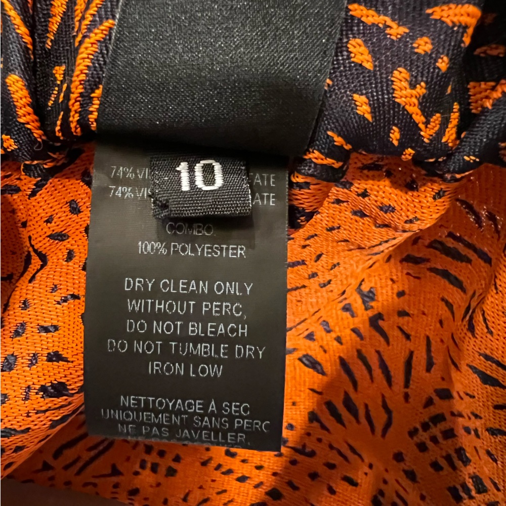 Maria Cornejo Abstract Print Dress Dark Blue Orange Size 10 Contemporary Artsy - Picture 6 of 6